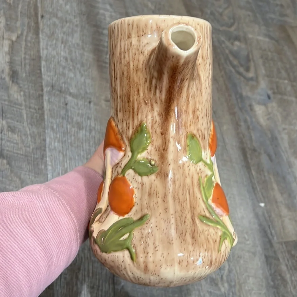 ARNELS Vintage 70’s Mushroom 🍄 Ceramic Retro watering pitcher w lid RARE find